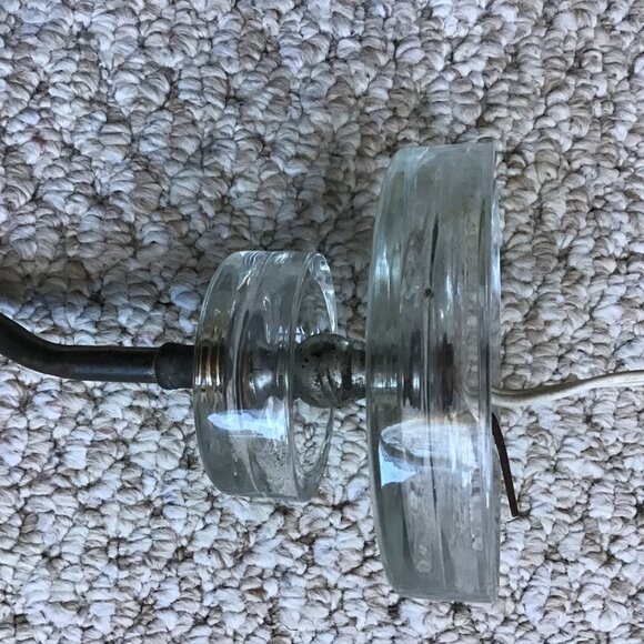 Vintage Clear Glass Wall Light Fixture - Antique Light - Restoration Light - Picture 5 of 7